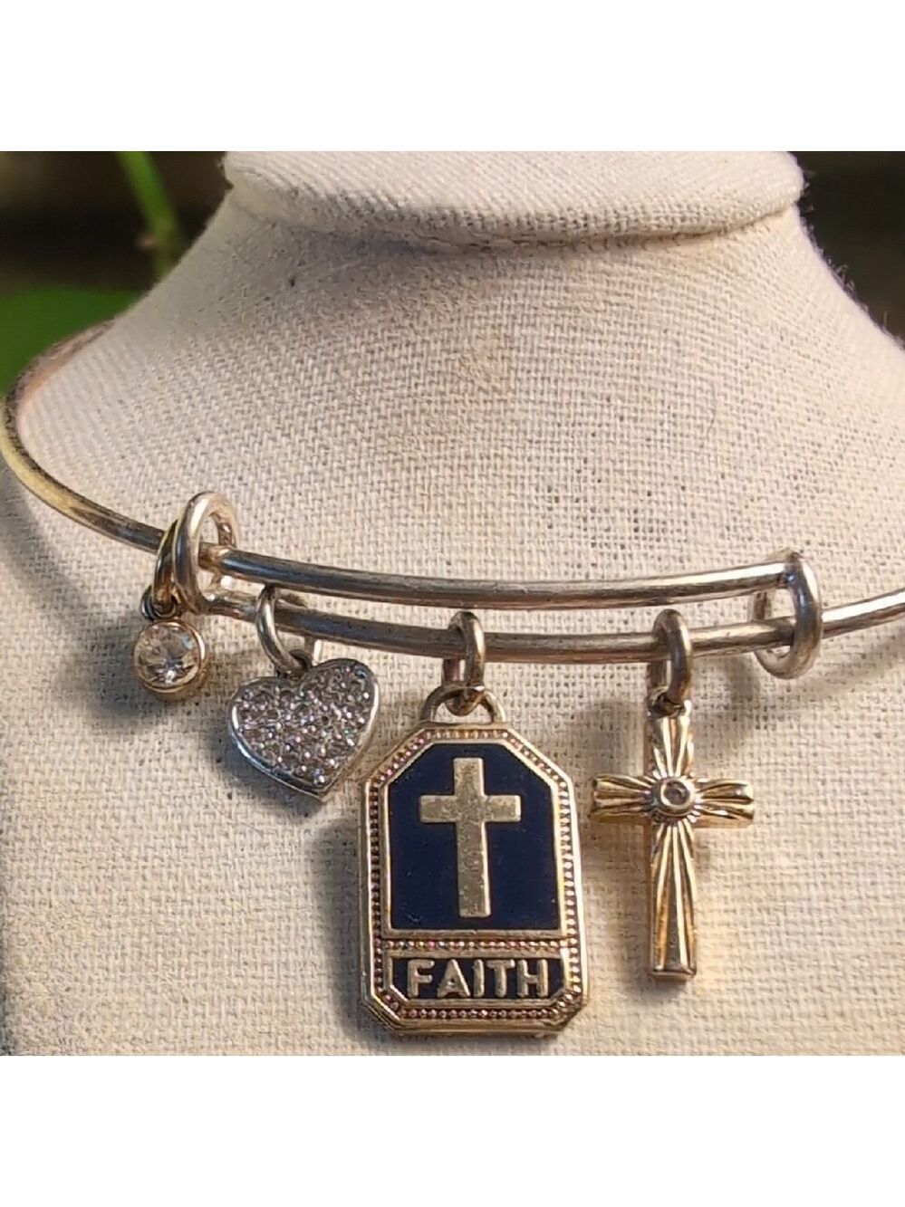 Elegant Faith Charm Bracelet in Gold and Silver